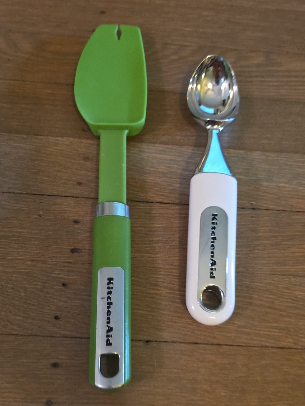 KitchenAid:  Green Silicone Spatula and Ice Cream Scoop -Set Of 2